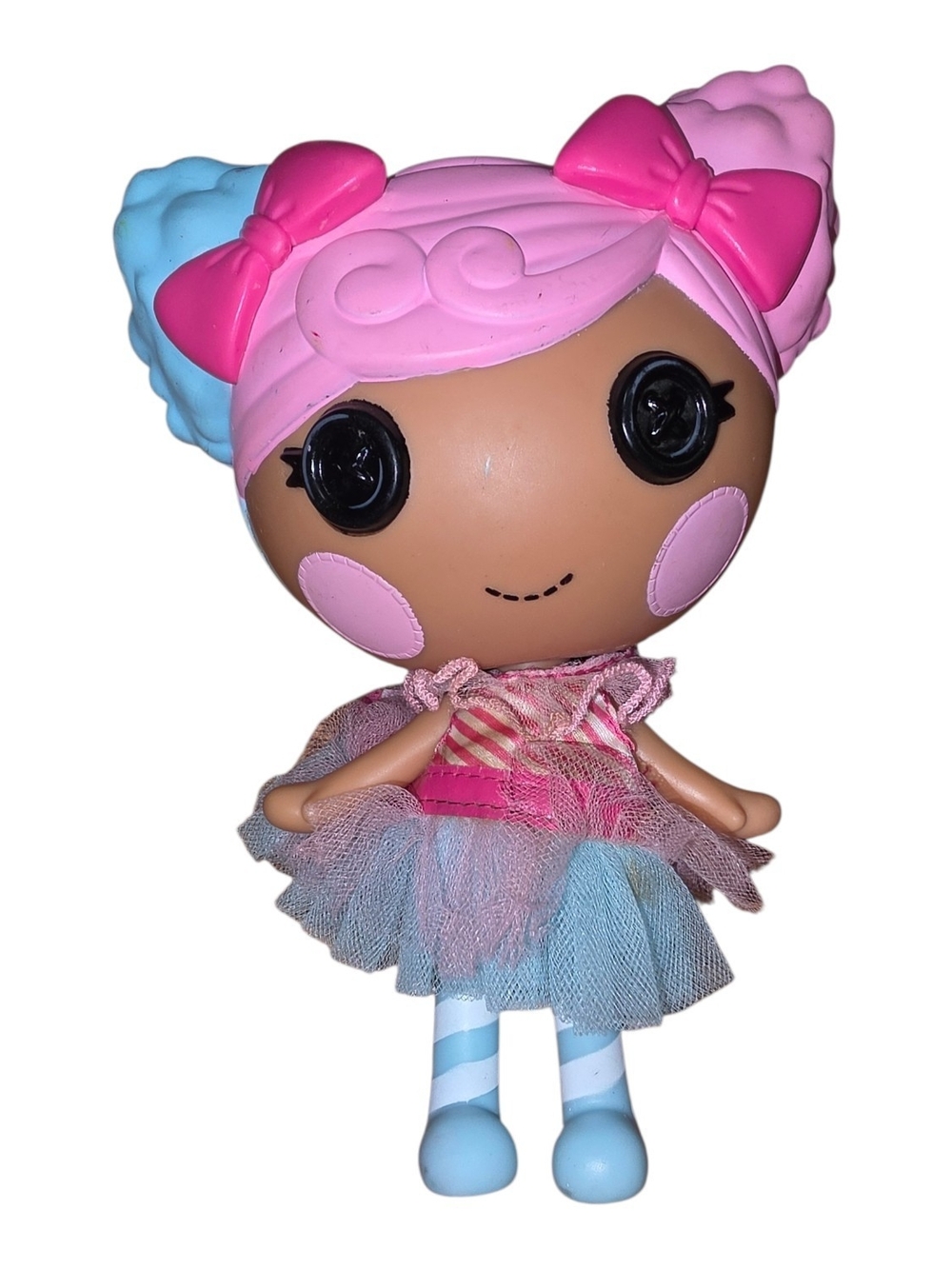 Pink & Blue Plush Hair Doll for Kids - Cute Bow Tutu Toy - Picture 2 of 8